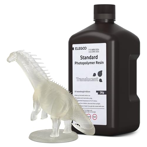 ELEGOO Resin 3D Drucker Resin Transluzent 2000g, LCD 405nm UV 3D Resin Schnelle Aushärtung Standard 3D Printer Resin von ELEGOO