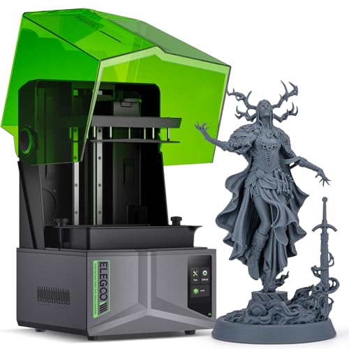 ELEGOO Saturn 4 12K MSLA Resin 3D Drucker, Automatische Nivellierung, Intelligenter Mechanischer Sensor, 10 Zoll Mono-LCD, COB+Fresnel-Kollimationslinse, Große Druckgröße 218,88 x122,88 x 220mm von ELEGOO