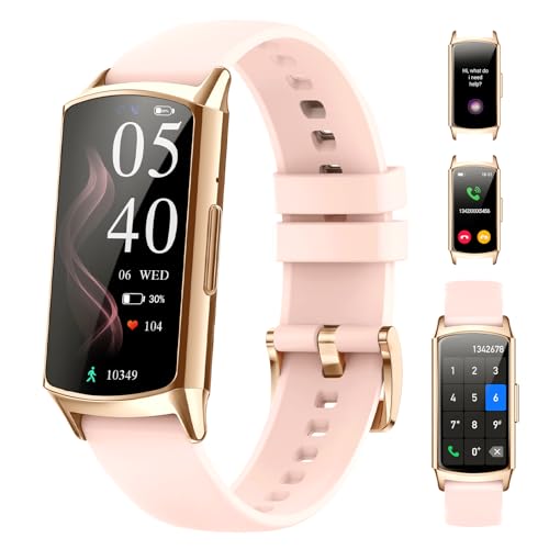 ELEJAFE Smartwatch Damen mit Telefonfunktion, IP68 Wasserdicht 114+ Sportmodus Fitness Tracker Sportuhr Schrittzähler mit Herzfrequenz, SpO2, Schlafmonitor, Smart Watch für iOS Android von ELEJAFE