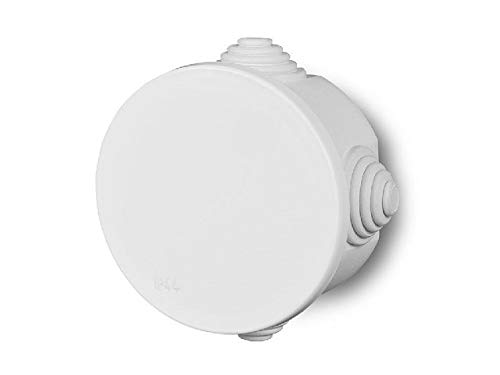 ELEKTRO-PLAST Abzweigdose runde mit Drosseln PO 75X42mm Industriegehäuse Abzweigkasten (2077), Weiß von ELEKTRO-PLAST