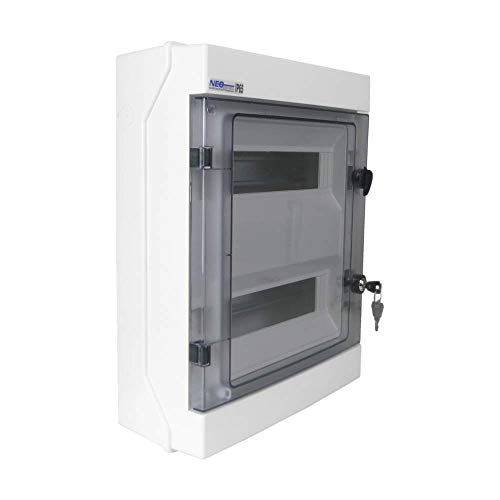ELEKTRO-PLAST Verteilerkasten mit Schloss RH 24/Z IP65 Feuchtraumvert​eiler 24 Module Aufputz Sicherungskasten RH24/Z 36.25 4095, Weiß von ELEKTRO-PLAST
