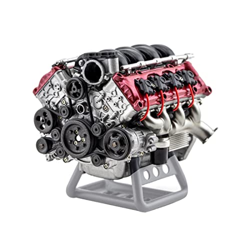 ELEMENTO Mini V8-Motor Technikbausatz, 3D-Druck Verbrennungsmotoren Auto Motor für AX90104 SCX10Ⅱ Capra VS4-10 Pro/Ultra Modellauto Physikalisches Experiment Lernspielzeug von ELEMENTO