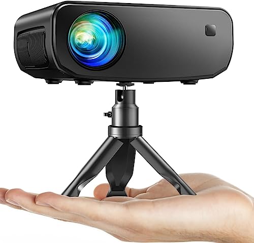Beamer, ELEPHAS 2025 Upgraded WiFi Mini Beamer, 15000 Lux 1080P HD Portable Beamer, Kompatibel mit iPhone/Android/Tablet/HDMI/TV Stick/USB (Stativ inklusive) von ELEPHAS