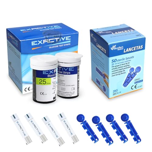 EXACTIVE Vital Blutzuckerteststreifen, 50 Teststreifen Blutzucker und 50 Lanzetten und Code für EXACTIVE VITAL Blutzuckermessgerät EXACTIVE Vital Blutzuckerteststreifen, 50 Teststreifen Blutzucker und 50 Lanzetten und Code für EXACTIVE VITAL Blutzuckermessgerät von ELERA