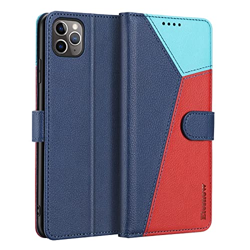 ELESNOW Handyhülle für iPhone 11 Pro Hülle Leder - 5.8", iPhone 11 Pro klappbar Handytasche, Schutzhülle für Apple iPhone 11 Pro Handy Hüllen (Blau/Rot/Himmelblau) von ELESNOW