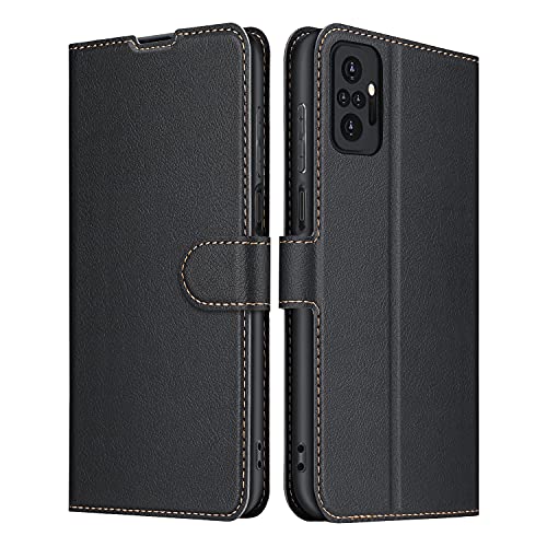 ELESNOW Hülle für Redmi Note 10 Pro/Note 10 Pro Max, Leder Klappbar Schutzhülle Tasche Handyhülle mit [Magnetisch, Kartenfach, Standfunktion] für Xiaomi Redmi Note 10 Pro/10 Pro Max (Schwarz) von ELESNOW