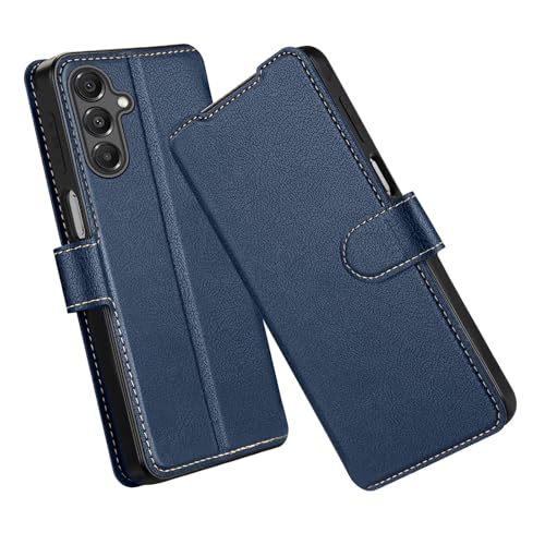 ELESNOW Hülle für Samsung A16, PU Leder Klappbar Wallet Handyhülle Schutzhülle Tasche mit Kartenfach, RFID Blocking, Standfunktion, Magnetisch für Samsung Galaxy A16 5G Hüllen (Blau) von ELESNOW