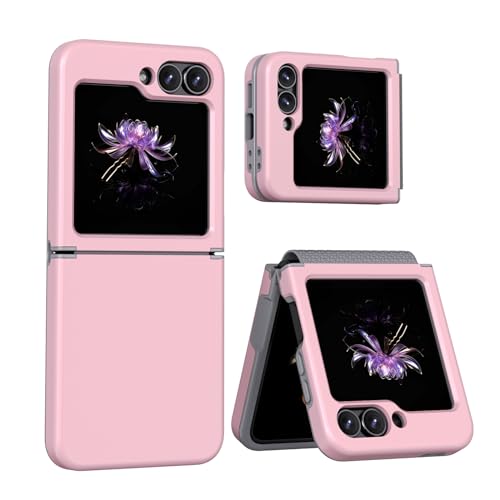 ELESNOW Hülle für Samsung Galaxy Z Flip 6, mit Scharnierschutz Samsung Z Flip 6 Handyhülle Dual Layer Hard PC & Soft TPU Stoßfest Schutzhülle für Samsung Galaxy Z Flip6, Rosa von ELESNOW