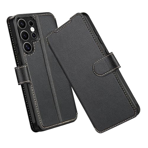 ELESNOW Hülle für Samsung S25 Ultra, PU Leder Klappbar Wallet Handyhülle Schutzhülle Tasche mit Kartenfach, RFID Blocking, Standfunktion, Magnetisch für Samsung Galaxy S25 Ultra 5G Hüllen (Schwarz) ELESNOW Hülle für Samsung S25 Ultra, PU Leder Klappbar Wallet Handyhülle Schutzhülle Tasche mit Kartenfach, RFID Blocking, Standfunktion, Magnetisch für Samsung Galaxy S25 Ultra 5G Hüllen (Schwarz) von ELESNOW