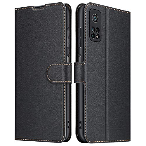 ELESNOW Hülle für Xiaomi Mi 10T 5G/10T Pro 5G, Premium Leder Flip Schutzhülle Tasche Handyhülle mit [ Magnetverschluss, Kartenfach, Standfunktion ] für Xiaomi Mi 10T 5G/10T Pro 5G (Schwarz) von ELESNOW