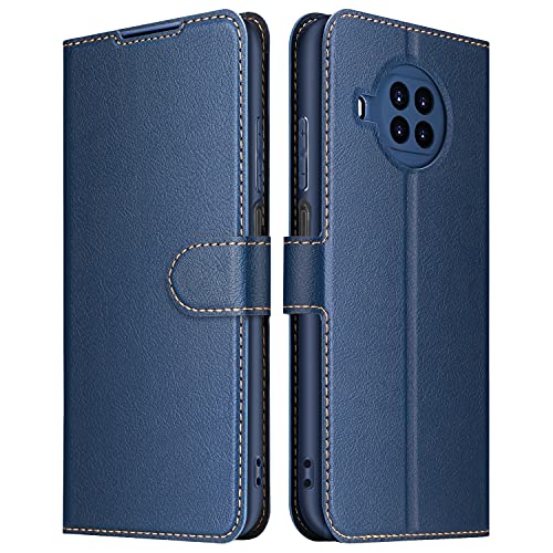 ELESNOW Hülle für Xiaomi Mi 10T Lite 5G, Premium Leder Klappbar Wallet Schutzhülle Tasche Handyhülle mit [Magnetisch, Kartenfach, Standfunktion] für Xiaomi Mi 10T Lite 5G (Blau) von ELESNOW
