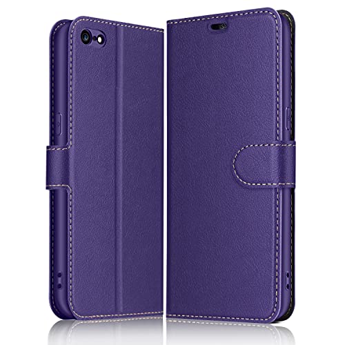 ELESNOW Hülle für iPhone 6 / 6S, Premium Leder Flip Schutzhülle Tasche Handyhülle mit [Magnetverschluss, Kartenfach, Standfunktion] für Apple iPhone 6 / 6S - 4,7 Zoll (Violett) von ELESNOW