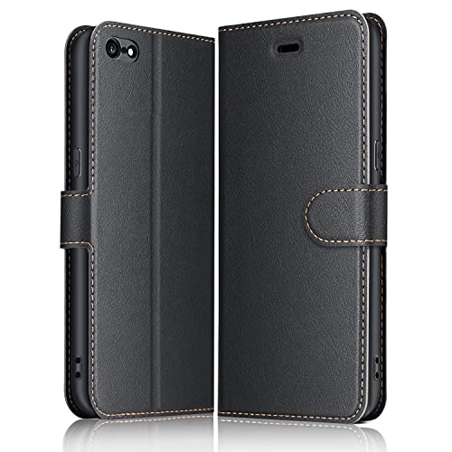 ELESNOW Hülle für iPhone 6 Plus / 6s Plus, Premium Leder Klappbar Wallet Schutzhülle Tasche Handyhülle mit [Magnetisch, Kartenfach, Standfunktion] für Apple iPhone 6 Plus / 6s Plus (Schwarz) von ELESNOW