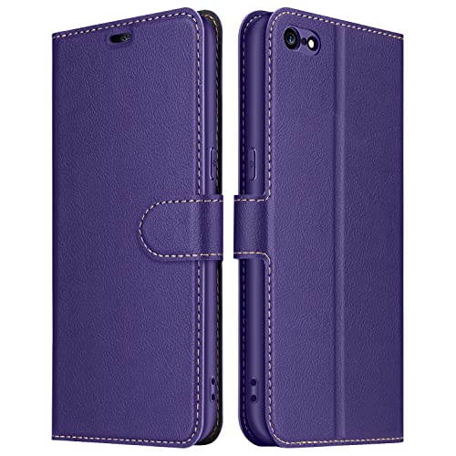 ELESNOW Hülle für iPhone 6 Plus / 6s Plus - 5.5", Premium Leder Klappbar Wallet Schutzhülle Tasche Handyhülle mit [Magnetisch, Kartenfach, Standfunktion] für Apple iPhone 6 Plus / 6s Plus (Violett) von ELESNOW