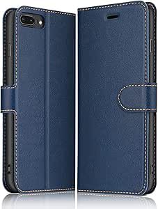ELESNOW Hülle für iPhone 7 Plus / 8 Plus, Premium Leder Flip Wallet Schutzhülle Tasche Handyhülle für iPhone 7 Plus / 8 Plus (Blau) von ELESNOW