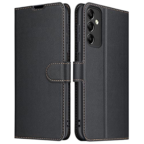 ELESNOW Samsung Galaxy A14 Hülle, PU Leder Wallet Klappbar Schutzhülle Flip Case Handyhülle Magnetisches Stoßfeste Klapphülle für Samsung Galaxy A14 5G (Schwarz) von ELESNOW