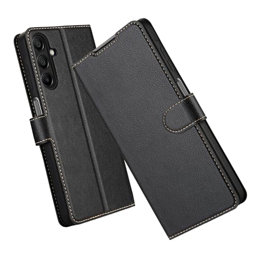 ELESNOW Samsung Galaxy A25 5G Hülle, PU Leder Wallet Klappbar Schutzhülle Flip Case Handyhülle Magnetisches Stoßfeste Klapphülle für Samsung Galaxy A25 5G (Schwarz) von ELESNOW