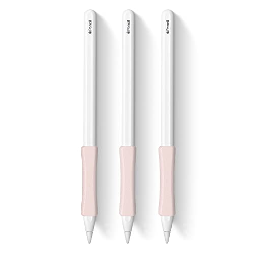 iPencil Grips Schutzhülle aus Silikon, ergonomisch, kompatibel mit Apple Pencil 2. Generation, iPad Pro 11 12,9 Zoll 2018, Pink, 3 Stück von ELETIUO