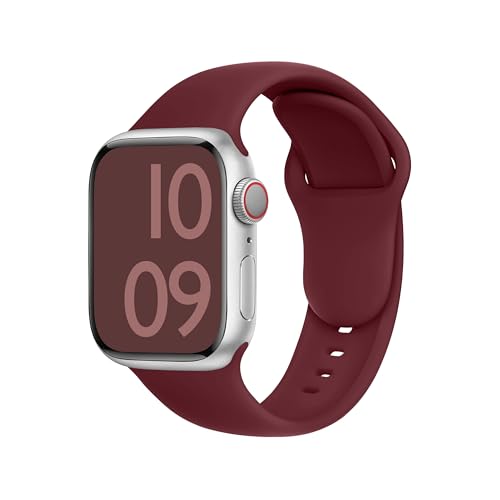 ELETTRONEO C1A Armband für Apple Watch Band Ultra 2 49mm, Series 10 46mm, 9 8 7 45mm 41mm, SE 6 5 4 44mm 40mm, 3 2 1 42mm 38mm Damen Herren Sport Silikon Strap Bordeauxrot ELETTRONEO C1A Armband für Apple Watch Band Ultra 2 49mm, Series 10 46mm, 9 8 7 45mm 41mm, SE 6 5 4 44mm 40mm, 3 2 1 42mm 38mm Damen Herren Sport Silikon Strap Bordeauxrot von ELETTRONEO