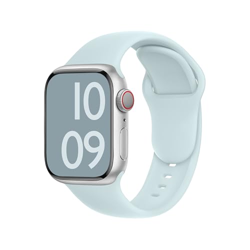 ELETTRONEO C1A Armband für Apple Watch Band Ultra 2 49mm, Series 10 46mm, 9 8 7 45mm 41mm, SE 6 5 4 44mm 40mm, 3 2 1 42mm 38mm Damen Herren Sport Silikon Strap Gletscherblau ELETTRONEO C1A Armband für Apple Watch Band Ultra 2 49mm, Series 10 46mm, 9 8 7 45mm 41mm, SE 6 5 4 44mm 40mm, 3 2 1 42mm 38mm Damen Herren Sport Silikon Strap Gletscherblau von ELETTRONEO