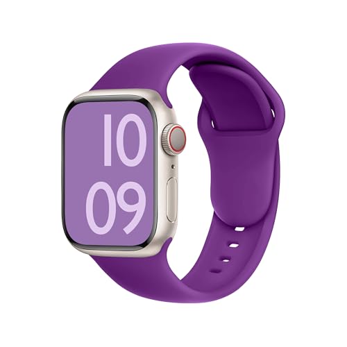ELETTRONEO C1A Armband für Apple Watch Band Ultra 2 49mm, Series 10 46mm, 9 8 7 45mm 41mm, SE 6 5 4 44mm 40mm, 3 2 1 42mm 38mm Damen Herren Sport Silikon Strap Königliches Lila ELETTRONEO C1A Armband für Apple Watch Band Ultra 2 49mm, Series 10 46mm, 9 8 7 45mm 41mm, SE 6 5 4 44mm 40mm, 3 2 1 42mm 38mm Damen Herren Sport Silikon Strap Königliches Lila von ELETTRONEO