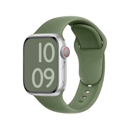 ELETTRONEO C1A Armband für Apple Watch Band Ultra 2 49mm, Series 10 46mm, 9 8 7 45mm 41mm, SE 6 5 4 44mm 40mm, 3 2 1 42mm 38mm Damen Herren Sport Silikon Strap Olivgrün ELETTRONEO C1A Armband für Apple Watch Band Ultra 2 49mm, Series 10 46mm, 9 8 7 45mm 41mm, SE 6 5 4 44mm 40mm, 3 2 1 42mm 38mm Damen Herren Sport Silikon Strap Olivgrün von ELETTRONEO