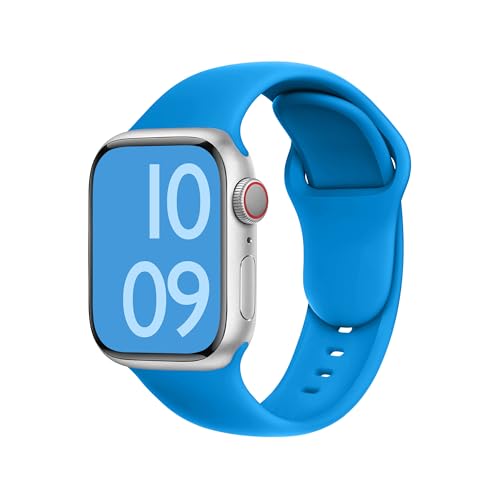 ELETTRONEO C1A Armband für Apple Watch Band Ultra 2 49mm, Series 10 46mm, 9 8 7 45mm 41mm, SE 6 5 4 44mm 40mm, 3 2 1 42mm 38mm Damen Herren Sport Silikon Strap Ozeanblau ELETTRONEO C1A Armband für Apple Watch Band Ultra 2 49mm, Series 10 46mm, 9 8 7 45mm 41mm, SE 6 5 4 44mm 40mm, 3 2 1 42mm 38mm Damen Herren Sport Silikon Strap Ozeanblau von ELETTRONEO