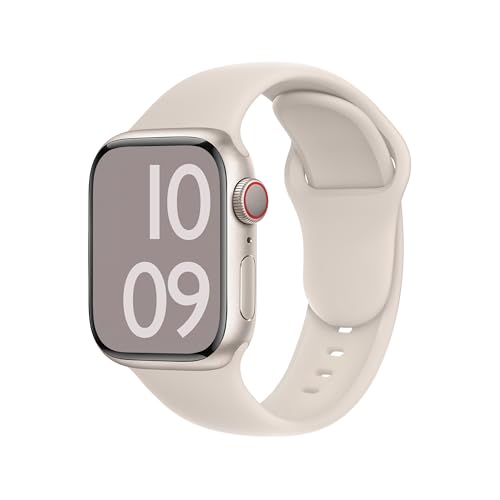 ELETTRONEO C1A Armband für Apple Watch Band Ultra 2 49mm, Series 10 46mm, 9 8 7 45mm 41mm, SE 6 5 4 44mm 40mm, 3 2 1 42mm 38mm Damen Herren Sport Silikon Strap Starlight ELETTRONEO C1A Armband für Apple Watch Band Ultra 2 49mm, Series 10 46mm, 9 8 7 45mm 41mm, SE 6 5 4 44mm 40mm, 3 2 1 42mm 38mm Damen Herren Sport Silikon Strap Starlight von ELETTRONEO