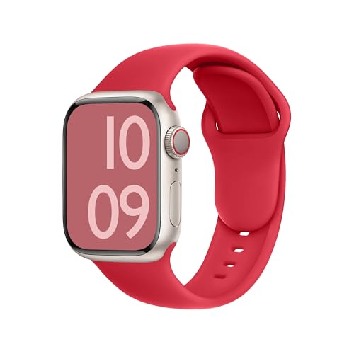 ELETTRONEO C1A Armband für Apple Watch Band Ultra 2 49mm, Series 10 46mm, 9 8 7 45mm 41mm, SE 6 5 4 44mm 40mm, 3 2 1 42mm 38mm Damen Herren Sport Silikon Strap Weihnachtsrot ELETTRONEO C1A Armband für Apple Watch Band Ultra 2 49mm, Series 10 46mm, 9 8 7 45mm 41mm, SE 6 5 4 44mm 40mm, 3 2 1 42mm 38mm Damen Herren Sport Silikon Strap Weihnachtsrot von ELETTRONEO