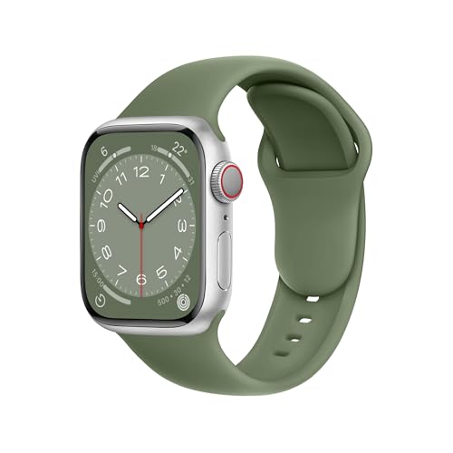 ELETTRONEO SBC1 Armband für Apple Watch Band Ultra 2 49mm, Series 10 46mm, 9 8 7 45mm 41mm, SE 6 5 4 44mm 40mm, 3 2 1 42mm 38mm Damen Herren Sport Silikon Strap, Olivgrün ELETTRONEO SBC1 Armband für Apple Watch Band Ultra 2 49mm, Series 10 46mm, 9 8 7 45mm 41mm, SE 6 5 4 44mm 40mm, 3 2 1 42mm 38mm Damen Herren Sport Silikon Strap, Olivgrün von ELETTRONEO