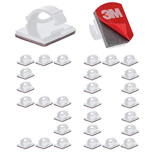 50Pcs Kabelhalter Selbstklebend Dauerhaft mit 3M Outdoor & Indoor, Kabelclips für Kabel Organizer, Kabelführung Kabelklemmen am Schreibtisch für Lichterkette Befestigung/Büro/Haus/Ladegerät 【Weiß】 50Pcs Kabelhalter Selbstklebend Dauerhaft mit 3M Outdoor & Indoor, Kabelclips für Kabel Organizer, Kabelführung Kabelklemmen am Schreibtisch für Lichterkette Befestigung/Büro/Haus/Ladegerät 【Weiß】 von ELEpure