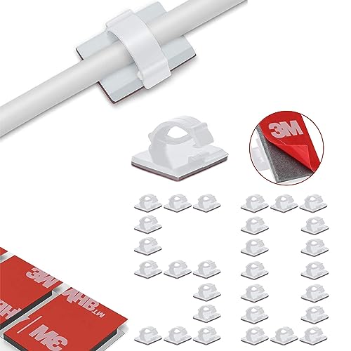 50Pcs Kabelhalter Selbstklebend Dauerhaft mit 3M Outdoor & Indoor, Kabelclips für Kabel Organizer, Kabelführung Kabelklemmen am Schreibtisch für Lichterkette Befestigung/Büro/Haus/Ladegerät (Weiß) 50Pcs Kabelhalter Selbstklebend Dauerhaft mit 3M Outdoor & Indoor, Kabelclips für Kabel Organizer, Kabelführung Kabelklemmen am Schreibtisch für Lichterkette Befestigung/Büro/Haus/Ladegerät (Weiß) von ELEpure