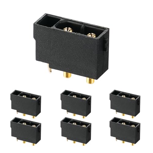 ELFCULB Amass XT30(2+2) PB Stecker, Drohne FPV Lipo Batterieanschlüsse, vergoldet für RC UAV Roboter (schwarz), 5 Stück von ELFCULB