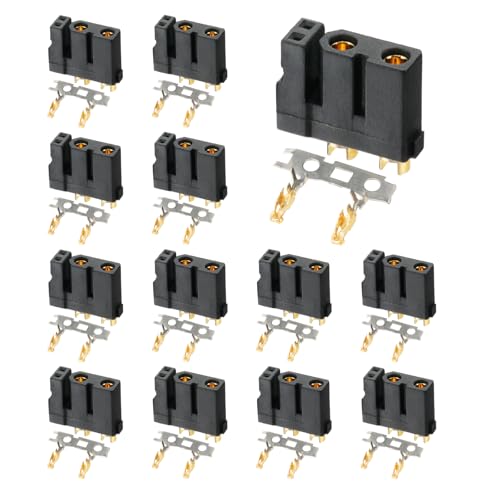 ELFCULB Amass XT30 (2+2) weibliche Anschlüsse, Drohne FPV Lipo Batterieanschlüsse, vergoldet für RC UAV Roboter (schwarz), 10 Stück von ELFCULB