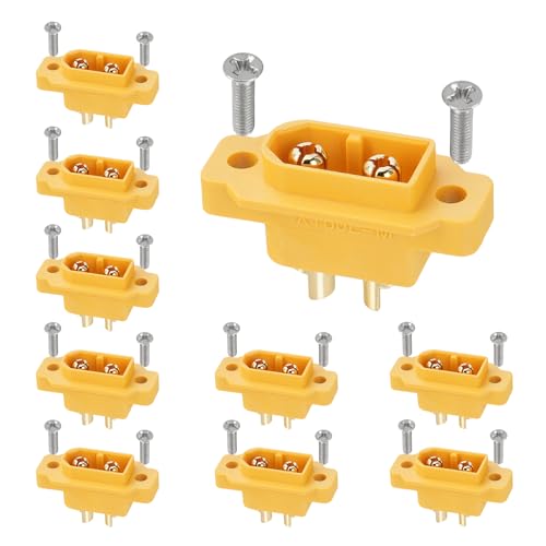 ELFCULB Amass XT60E Stecker, vergoldet, für Drohnen, FPV RC Batterie, Flugzeuge, UAVs, Drohnen-Lipo Stecker-Adapter, Gelb, 10 Stück ELFCULB Amass XT60E Stecker, vergoldet, für Drohnen, FPV RC Batterie, Flugzeuge, UAVs, Drohnen-Lipo Stecker-Adapter, Gelb, 10 Stück von ELFCULB