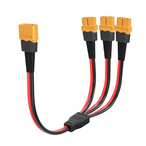ELFCULB XT60 Y Splitter,12AWG XT60 Kabel 1 Stecker auf 3 Buchse Kabel für Drohne Quadcopter Lipo Akku(30cm) von ELFCULB