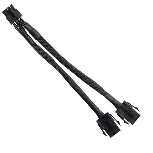 ELFJMZP Dual 6-polige Buchse auf 8-poligen Stecker GPU-Stromschaltkabel für Grafikkarte Stromumwandlung in Desktop-PCs - 22,5 cm (8,8 Zoll) von ELFJMZP