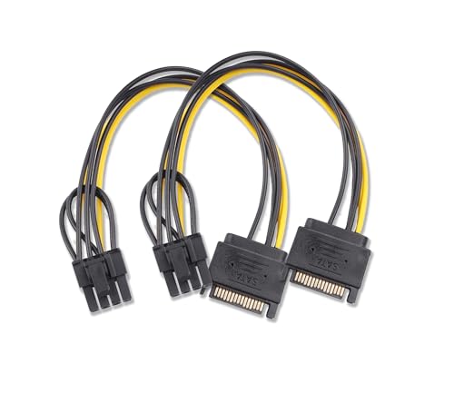 ELFJMZP PCI-Express 15-poliger SATA-Stecker auf 8-polige (6+2-polige) PCI-Express-Buchse-Grafikkarten-Stromadapterkabel von ELFJMZP