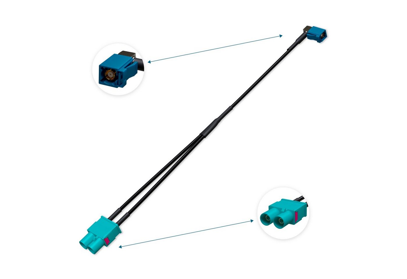 ELGAUS ES-DF30SF-RA GPS Antennen Adapter, Fakra C auf SMA, Pigtail Kabel, Koaxial, 30cm, für Auto, DVR, GPS von ELGAUS