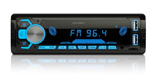 ELGAUS ES-MP860G, universelles 1 DIN Autoradio mit 2 USB Slots, MP3, RDS, ID3, RGB, AUX, SD Kartenslot, Freisprechfunktion, Fernbedienung von ELGAUS