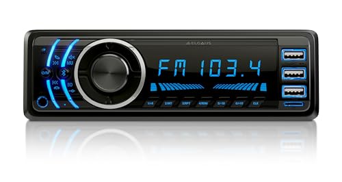 ELGAUS ES-MP870M, universelles 1 DIN Autoradio mit 3 USB Slots, MP3, RDS, ID3, RGB, AUX, SD Kartenslot, Freisprechfunktion, Fernbedienung von ELGAUS