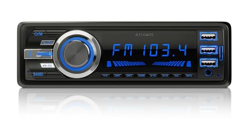 ELGAUS ES-MP880M, universelles 1 DIN Autoradio mit 3 USB Slots, MP3, RDS, ID3, RGB, AUX, SD Kartenslot, Freisprechfunktion, Fernbedienung von ELGAUS