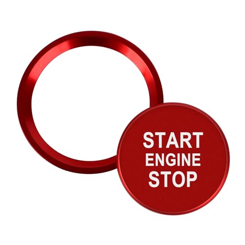 1 Stück Motor-Startknopf Abdeckung, Start Stop Knopf Aufkleber Start Stop Knopf Aufkleber Kompatibel für Neu A4L/A6L/Q5L/A5/Q7 Rot von ELICNA