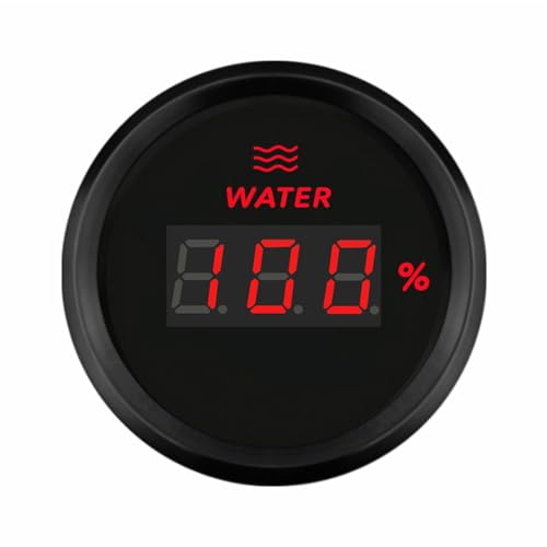 ELING 52 mm (2 Zoll) 0–100% digitales Wasserstandsmessgerät 0–190 Ohm mit Hintergrundbeleuchtung 9–32 V für Autos Boote Schiffe von ELING