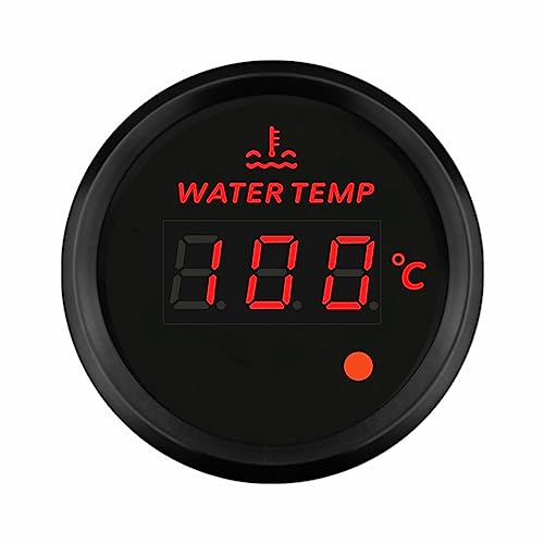 ELING 52 mm 2 Zoll digitales Wassertemperaturmessgerät Temperaturmesser 40–120 Grad mit 8 Farben Hintergrundbeleuchtung mit Alarm für Yachten Marine Schnellboote von ELING