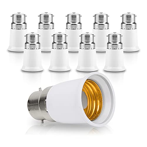 ELINKUME B22 auf E27 Bajonett Lampen Sockel Adapter für Schraub LED Birnen,Glühlampen,Kann in Kronleuchtern,Tischlampen Hochwertige Konverter Installiert Werden,250 Grad Hitzebeständig,10er-Pack ELINKUME B22 auf E27 Bajonett Lampen Sockel Adapter für Schraub LED Birnen,Glühlampen,Kann in Kronleuchtern,Tischlampen Hochwertige Konverter Installiert Werden,250 Grad Hitzebeständig,10er-Pack von ELINKUME