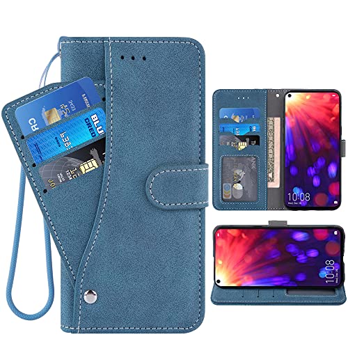 ELISORLI Schutzhülle für Huawei Honor View 20/V20, mit Handschlaufe, Leder-Klappkartenhalter, Ständer, Handy-Zubehör, Folio-Geldbörse, Kredit-Handyhülle, für Hawaii View20, für Damen und Herren, Blau ELISORLI Schutzhülle für Huawei Honor View 20/V20, mit Handschlaufe, Leder-Klappkartenhalter, Ständer, Handy-Zubehör, Folio-Geldbörse, Kredit-Handyhülle, für Hawaii View20, für Damen und Herren, Blau von ELISORLI