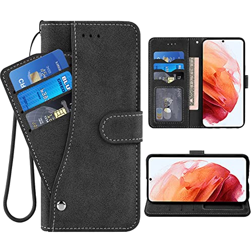 ELISORLI Kompatibel mit Samsung Galaxy S22 5G Wallet Case Wrist Strap Lanyard Leder Flip Card Holder Slot Stand Handy Zubehör Ganzkörper Folio Magnetische Geldbörse Cover für S22 Frauen Herren Schwarz ELISORLI Kompatibel mit Samsung Galaxy S22 5G Wallet Case Wrist Strap Lanyard Leder Flip Card Holder Slot Stand Handy Zubehör Ganzkörper Folio Magnetische Geldbörse Cover für S22 Frauen Herren Schwarz von ELISORLI