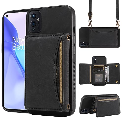 ELISORLI Schutzhülle für OnePlus 9 OnePlus9 5G, Brieftaschen-Schutzhülle mit Crossbody-Schultergurt und Leder-Kreditkartenfach, schlankes Zubehör, One Plus9 On 1 Plus, 1 Plus, 1 +, 1 + 9, Schwarz ELISORLI Schutzhülle für OnePlus 9 OnePlus9 5G, Brieftaschen-Schutzhülle mit Crossbody-Schultergurt und Leder-Kreditkartenfach, schlankes Zubehör, One Plus9 On 1 Plus, 1 Plus, 1 +, 1 + 9, Schwarz von ELISORLI