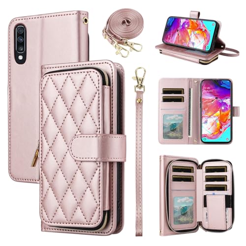 ELISORLI Schutzhülle für Samsung Galaxy A90 5G, mit abnehmbarer Handschlaufe, Schultergurt, 9 Kartenfächer, Reißverschluss, Geldbörse, luxuriöses PU-Leder, Ständer, Handyhülle für A90S A 90 90A G5, ELISORLI Schutzhülle für Samsung Galaxy A90 5G, mit abnehmbarer Handschlaufe, Schultergurt, 9 Kartenfächer, Reißverschluss, Geldbörse, luxuriöses PU-Leder, Ständer, Handyhülle für A90S A 90 90A G5, von ELISORLI